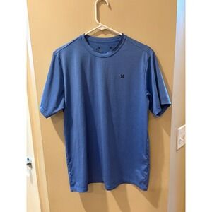Hurley Mens Blue UPF 50+ Performance Rash Guard Hybrid T-Shirt Size Medium